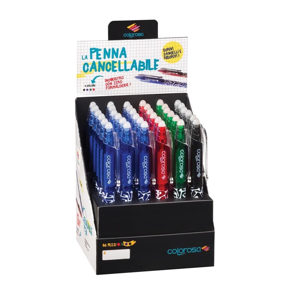Colorosa Penna cancellabile ricaricabile, colori assortiti
