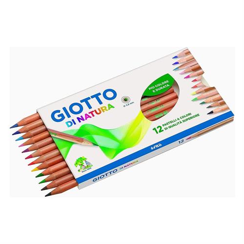 Giotto Natura Pastelli colorati, legno di cedro, 12 pezzi