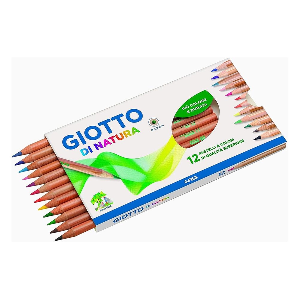 Giotto Natura Pastelli colorati, legno di cedro, 12 pezzi