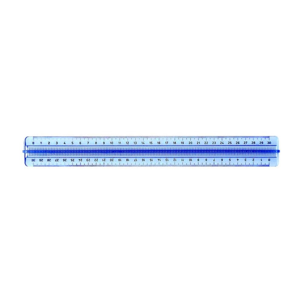 Wiler Righello 30 cm doppia millimetratura, con manico