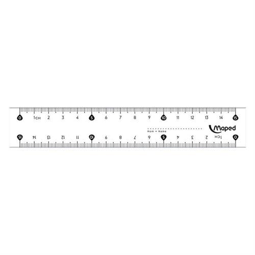 Maped Righello 15 cm, Infrangibile, Trasparente
