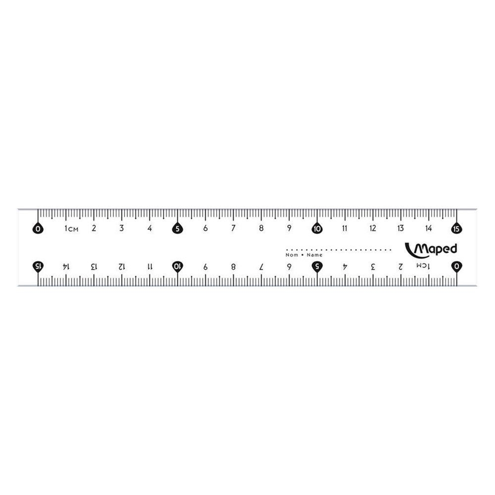 Maped Righello 15 cm, Infrangibile, Trasparente