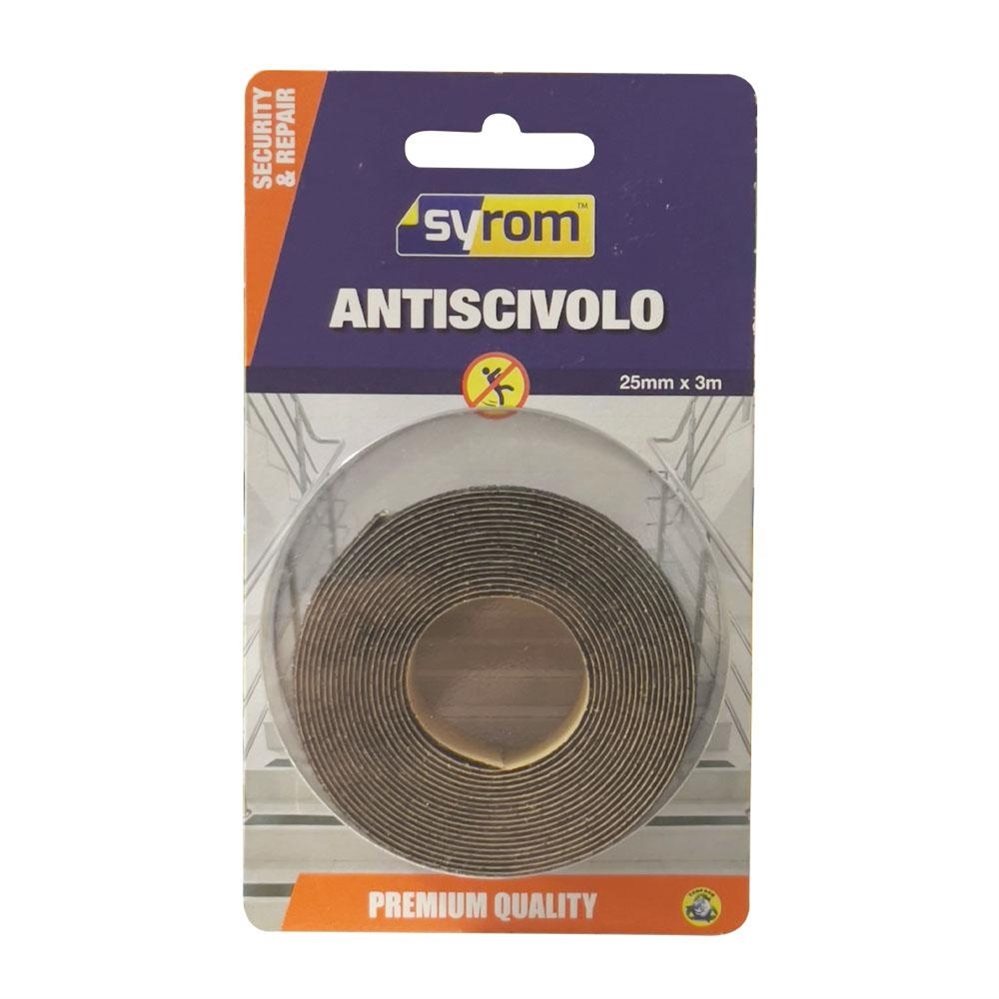 Syrom nastro antiscivolo adesivo, nero, 25x3 m