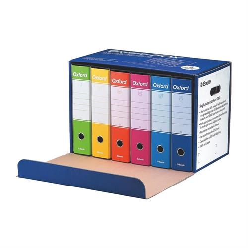 Esselte Oxford Box da 6 Registratori Protocollo, Dorso 8 cm