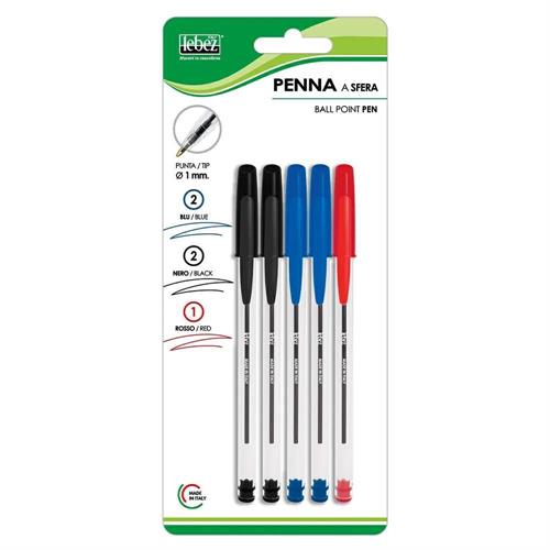 Lebez Penna a sfera, blister 5 pezzi