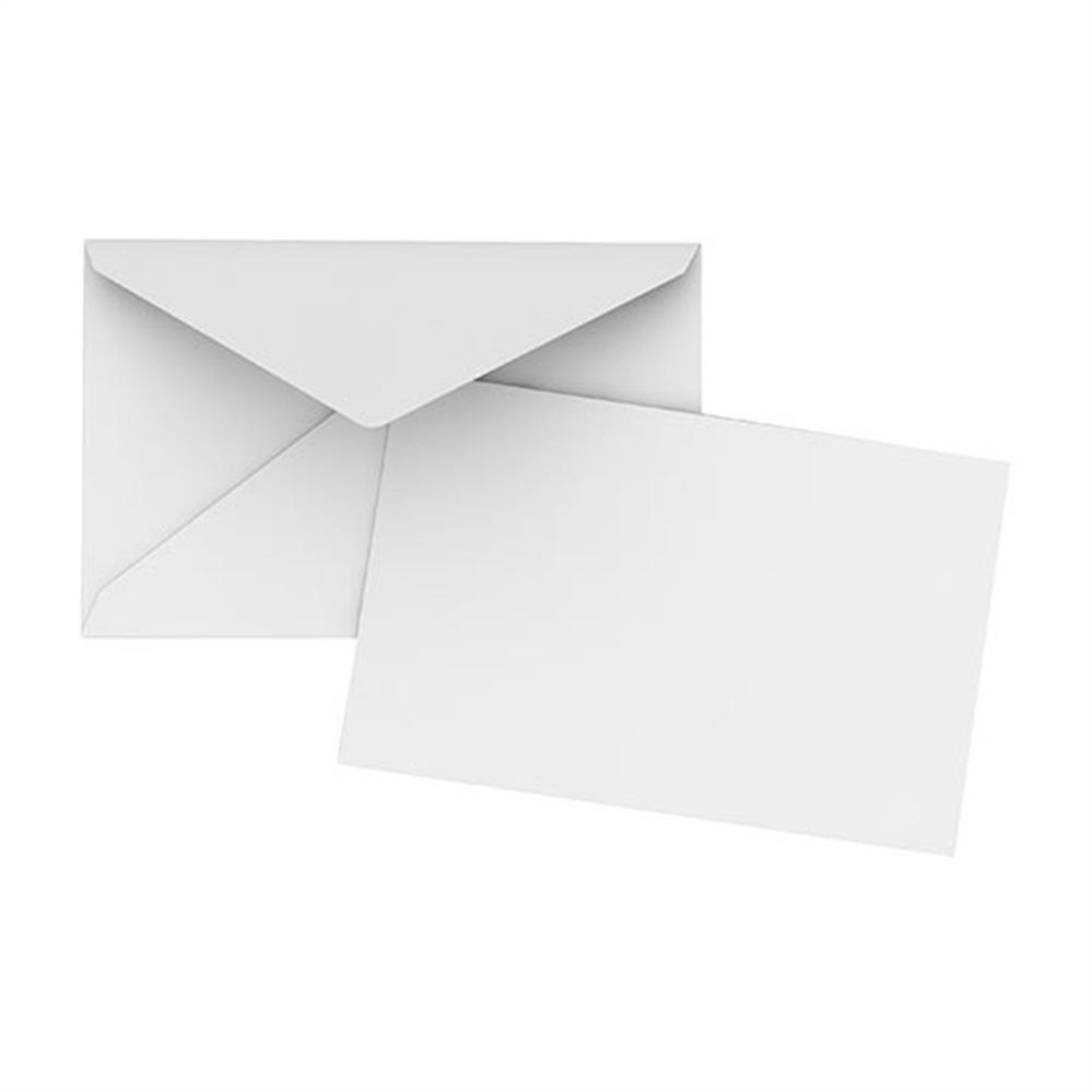 Nikoffice Buste con biglietti auguri 14 x 9 cm, bianco, 200 pezzi
