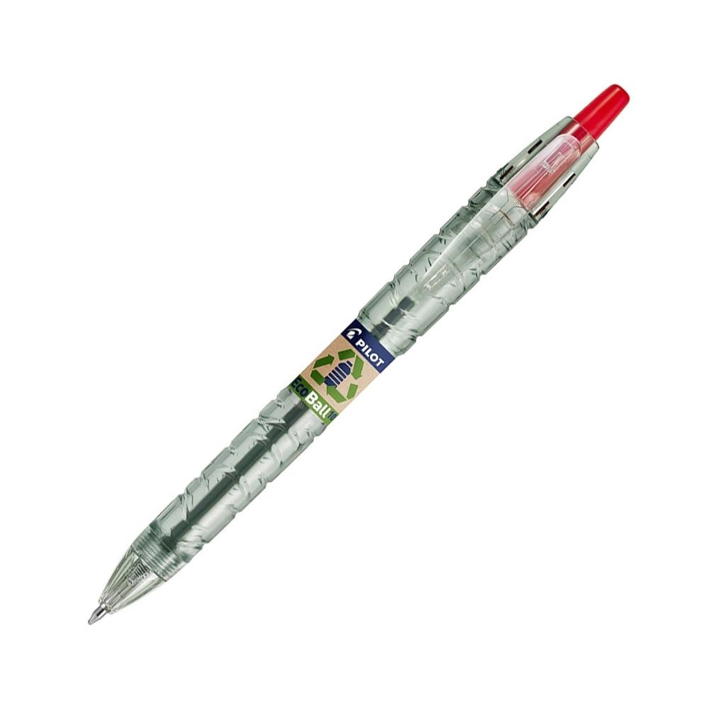 PILOT EcoBall Penna sfera a scatto, Punta 1 mm, Rosso
