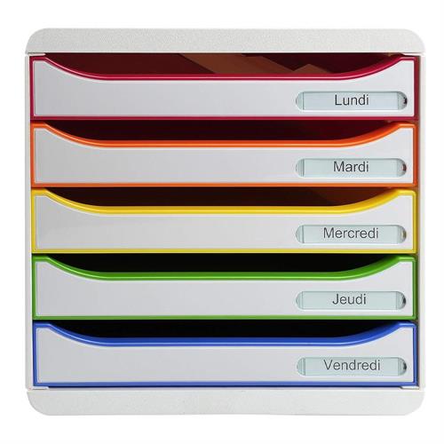Exacompta Big Box Plus Cassettiera 5 cassetti, Bianco