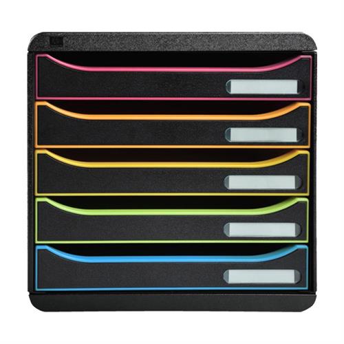 Exacompta Big Box Plus Cassettiera 5 cassetti, Nero