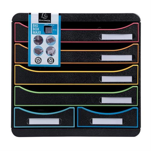 Exacompta Big Box Maxi Cassettiera 6 cassetti, Nero