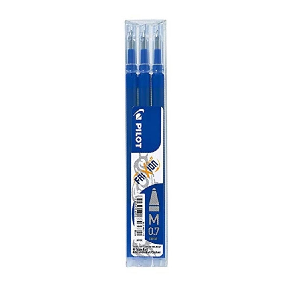 Pilot Frixion Refill per penna a sfera, 0.7 mm, Blu, 3 pz