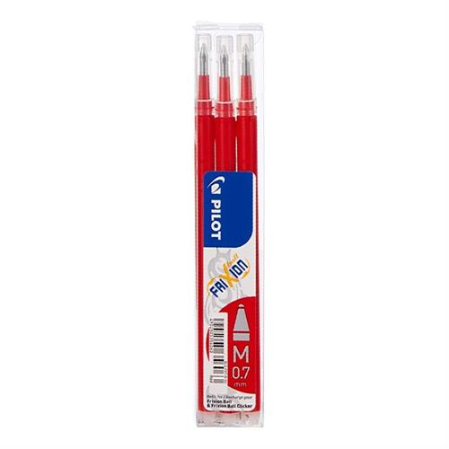 Pilot Frixion Refill per penna a sfera, 0.7 mm, Rosso, 3 pz