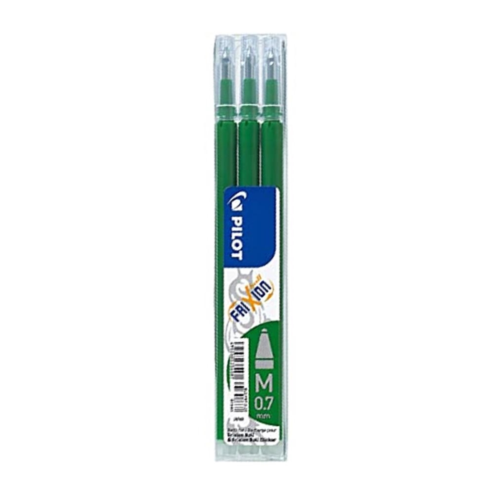 Pilot Frixion Refill per penna a sfera, 0.7 mm, Verde, 3 pz