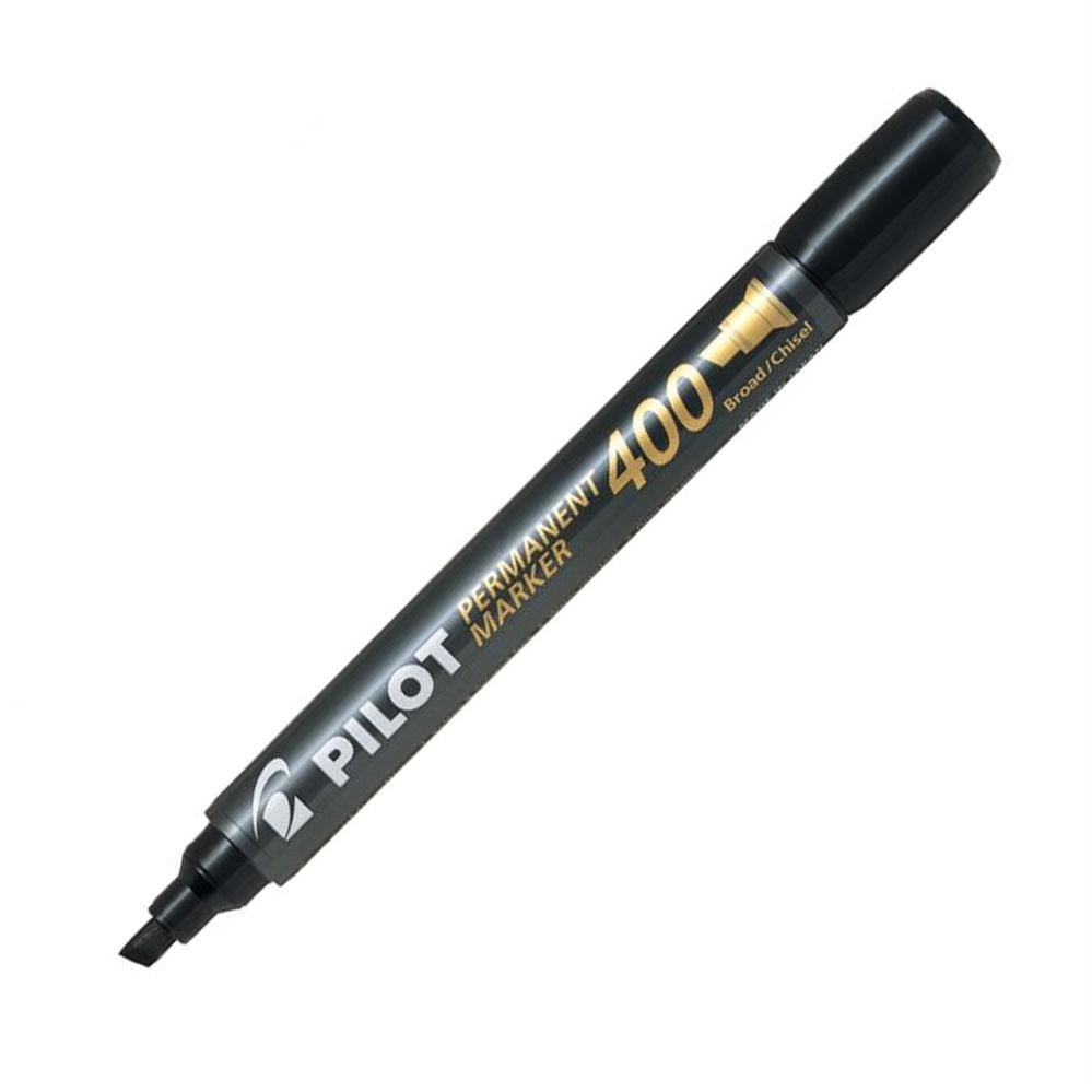 Pilot 400 Marcatore Permanente Nero, punta a scalpello