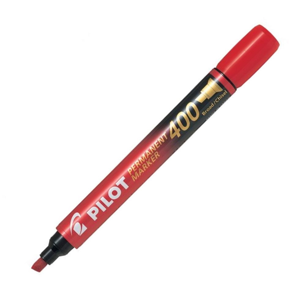 Pilot 400 Marcatore Permanente Rosso, punta a scalpello