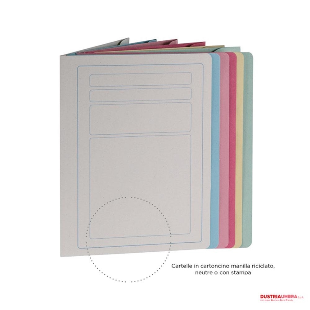 Brefiocart Cartellina a 3 lembi con stampa, Grigio, 50 pz