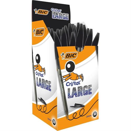 BIC Penna a sfera Punta large 1.6 mm, colore nero