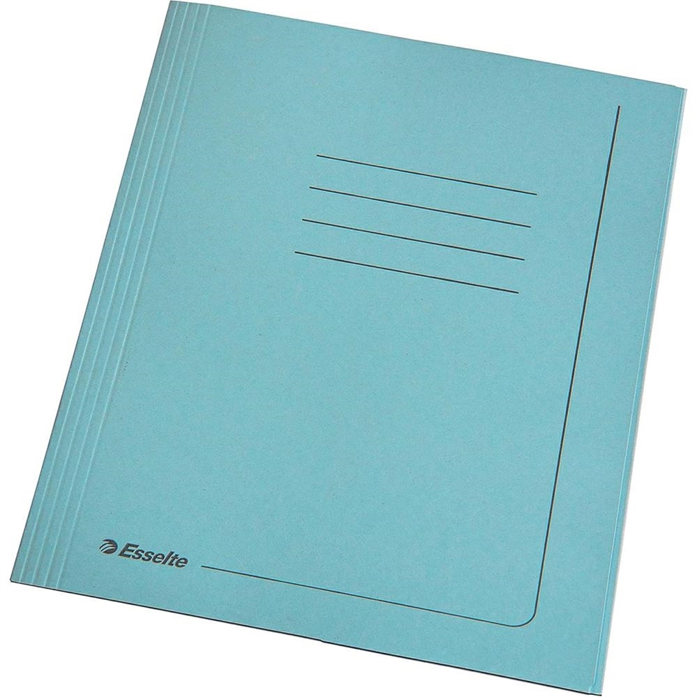 ESSELTE Cartella 3 lembi con stampa, 295 gr, Azzurro, 25 pezzi