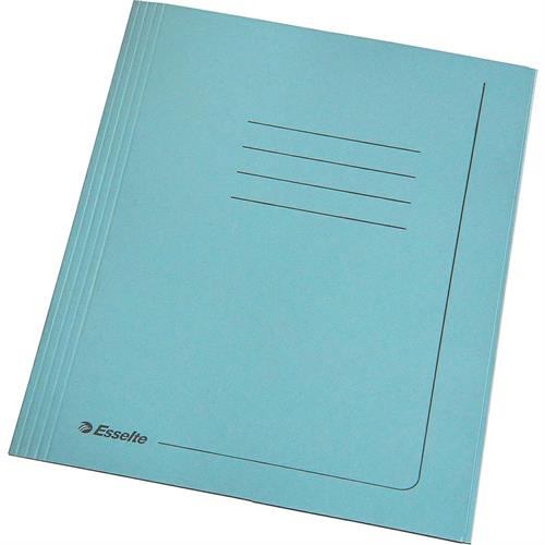 ESSELTE Cartella 3 lembi con stampa, 295 gr, Azzurro, 25 pezzi