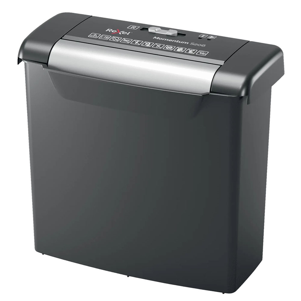 Distruggidocumenti Rexel Momentum S206, taglio a strisce, 6 fogli