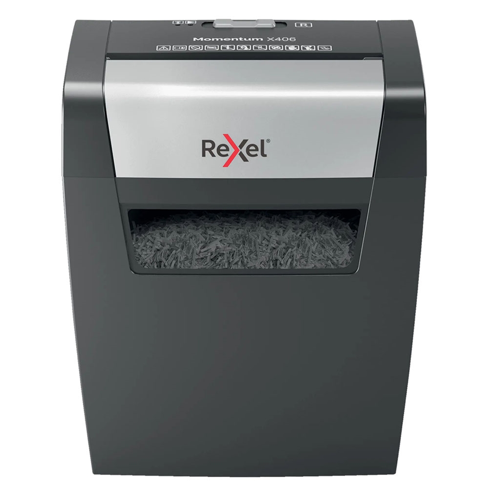 Distruggidocumenti Rexel Momentum X406, taglio a frammenti, 6 fogli