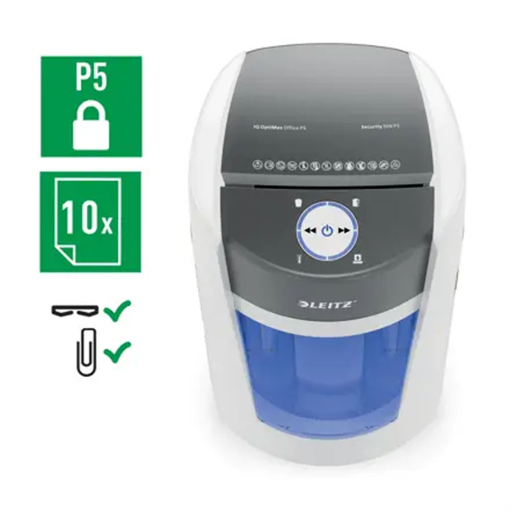 Leitz Distruggidocumenti IQ OptiMax P5 Office, livello di sicurezza P-5