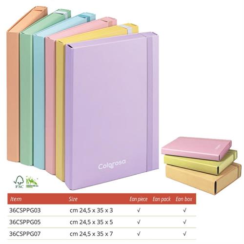 Colorosa Pastel Portaprogetti, dorso 5 cm, colori assortiti