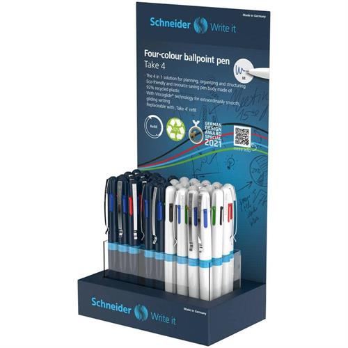Schneider Take 4 Penna multifunzione 4 in 1, espositore 36 pezzi