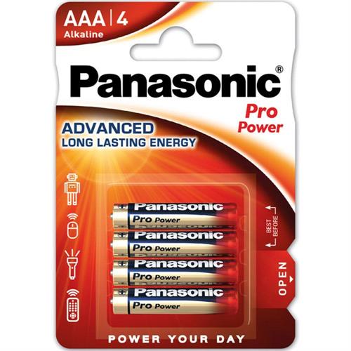 Panasonic Batterie Alkaline Pro Power mini stilo LR03, 4 pezzi