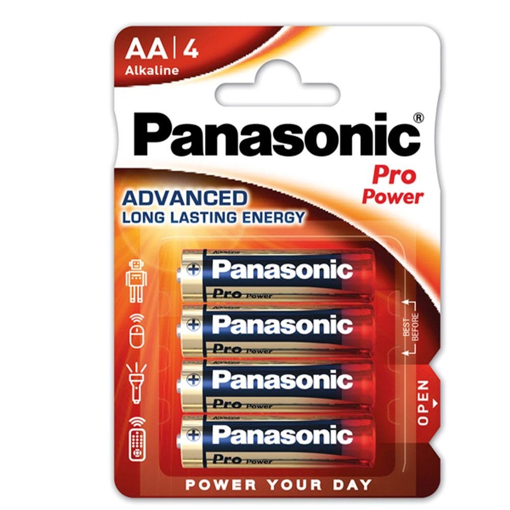 Panasonic Batterie Alkaline Pro Power stilo LR06, 4 pezzi