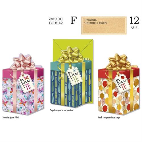 Cromo Biglietti Compleanno sagomati regalo, 12 Pezzi
