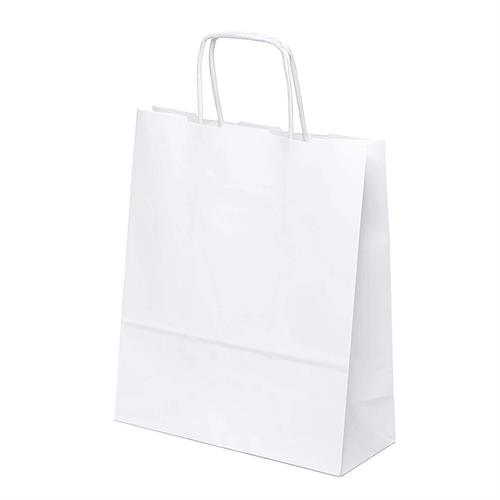 Busta Shopper, 36 x 12 x 41H cm, Carta Kraft riciclata, Ghiaccio
