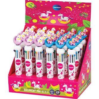 CENTRUM Penna Unicorn 10 colori, espositore 24 pezzi