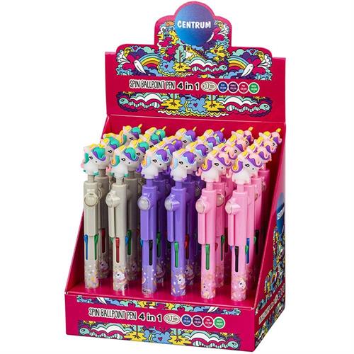 CENTRUM Penna a sfera Unicorn, 4 colori, Punta 0.7 mm, 24 Pezzi