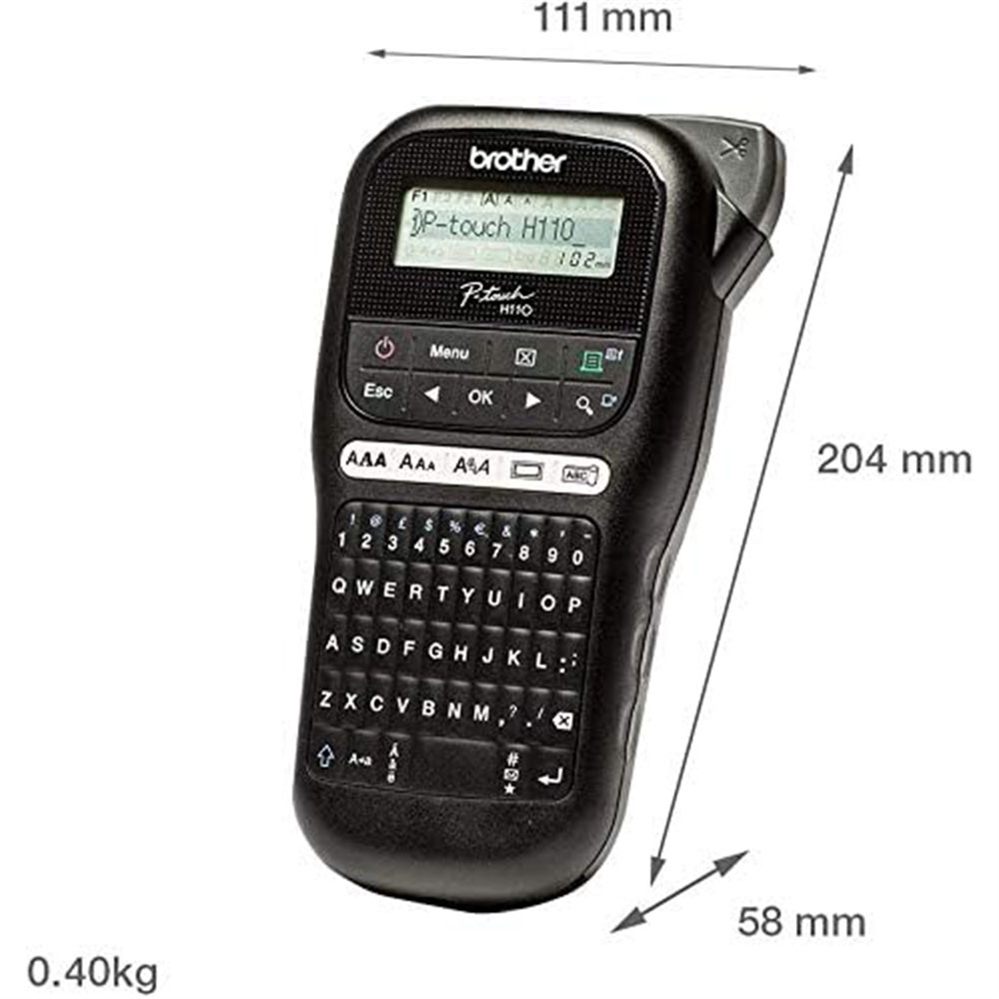 BROTHER PT-H110 Etichettatrice portatile fino a 12 mm, Nero