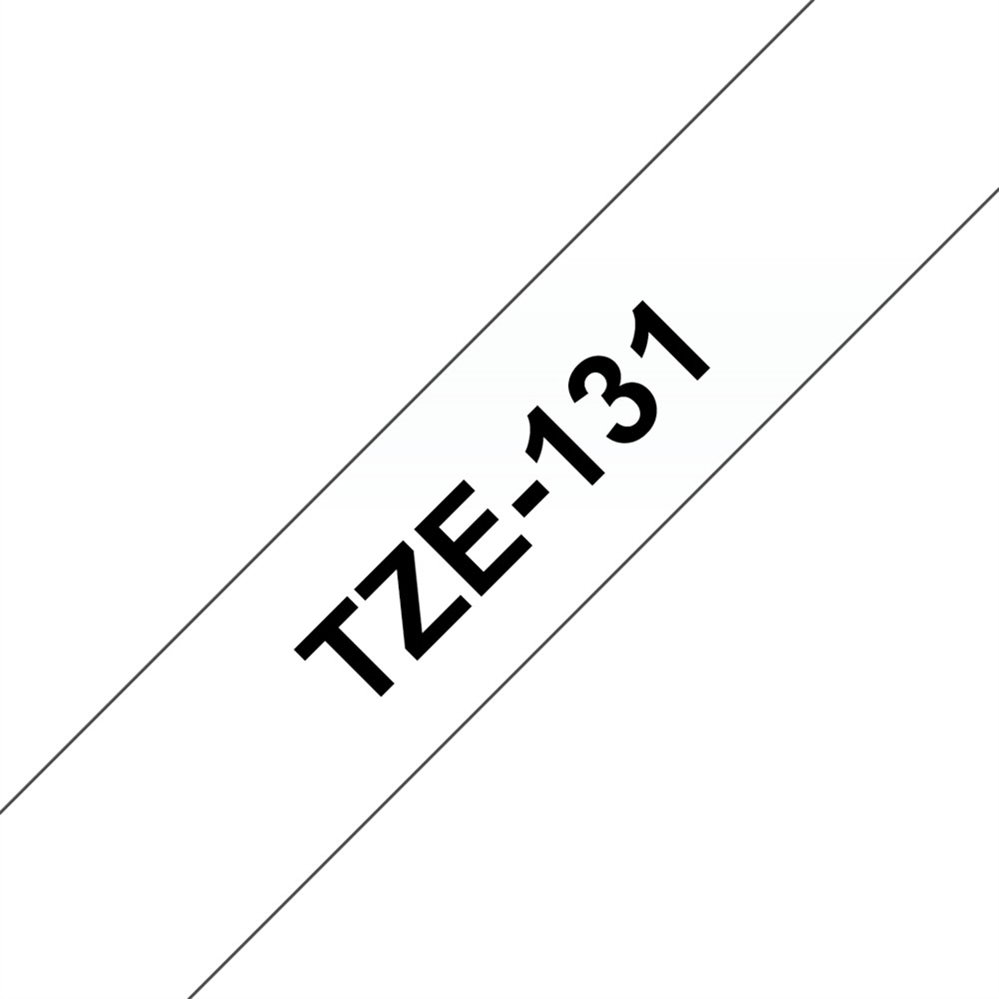 BROTHER TZe-131 Nastro etichettatrici, 12 mm x 8 m, Nero su trasparente