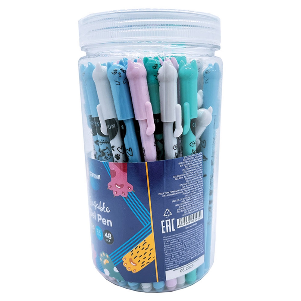 CENTRUM Penna gel cancellabile Cat, Punta 0.5 mm, 48 Pezzi