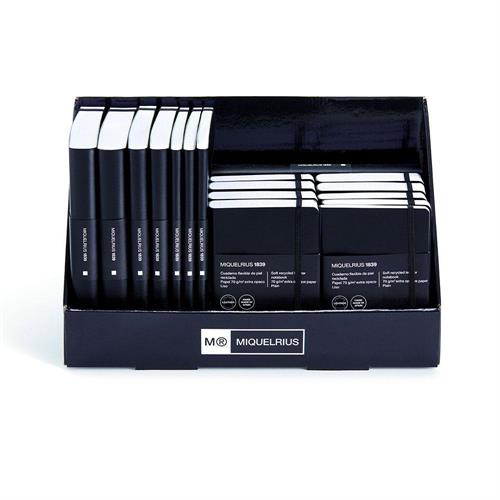 Miquelrius Display Notebooks Leather, 17 pezzi
