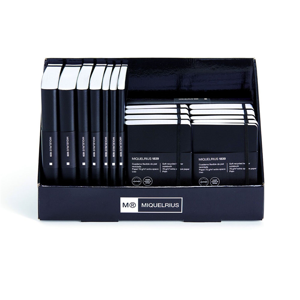 Miquelrius Display Notebooks Leather, 17 pezzi