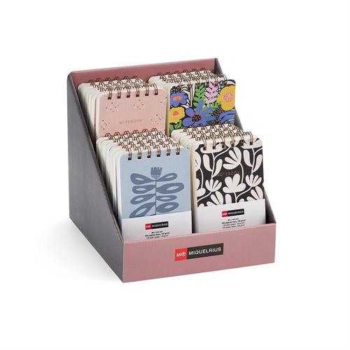 Miquelrius Display 24 Mini notebook con spirale, 24 pezzi