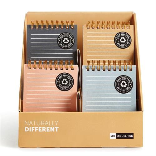 Miquelrius Display 24 Mini Notebook con spirale, 24 pezzi