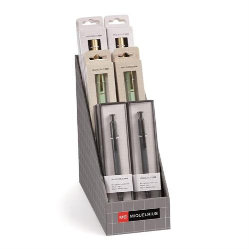 Miquelrius Display 12 Penne in metallo Back2basics, 12 pezzi
