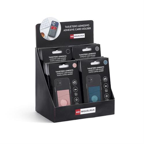 Miquelrius Display Porta carte adesivo per smartphone, 20 pezzi