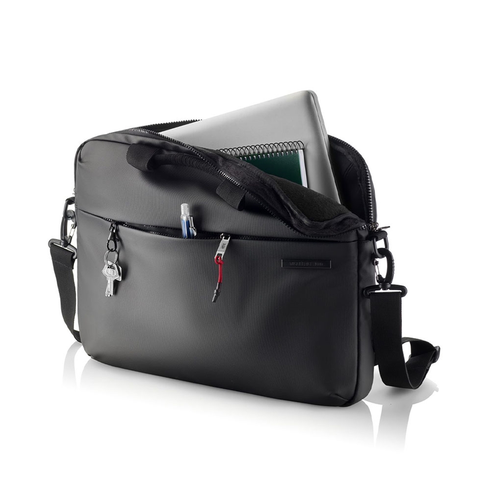 Miquelrius Borsa PC idrorepellente con tracolla, Nero