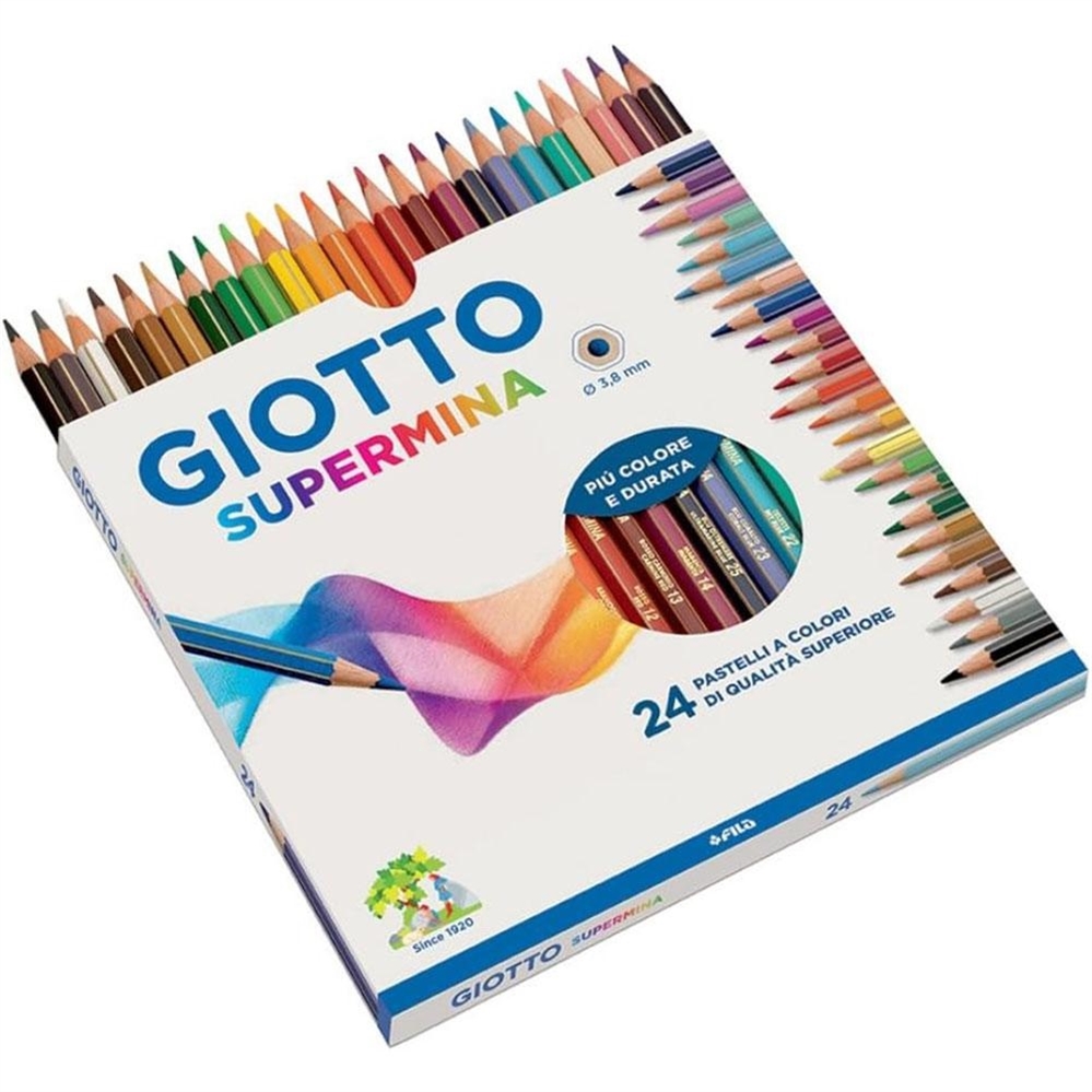Giotto Supermina Pastelli colorati, astuccio 24 pezzi