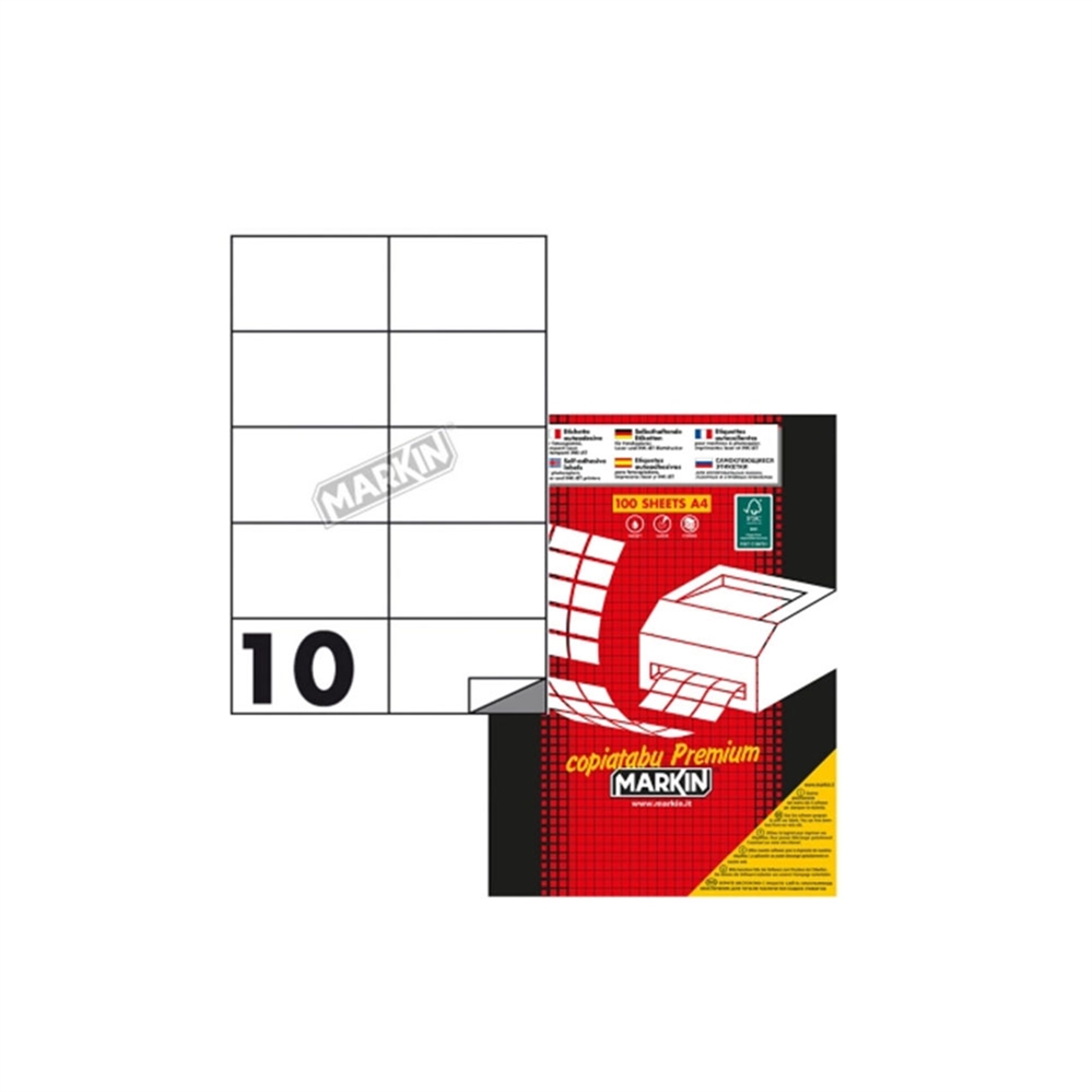 MARKIN Etichette bianche A4, 105x59 mm, senza margine, 1000 etichette