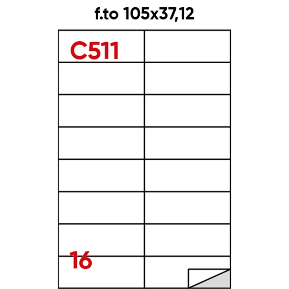 MARKIN Etichette bianche A4, 105x37 mm, senza margine, 1600 etichette