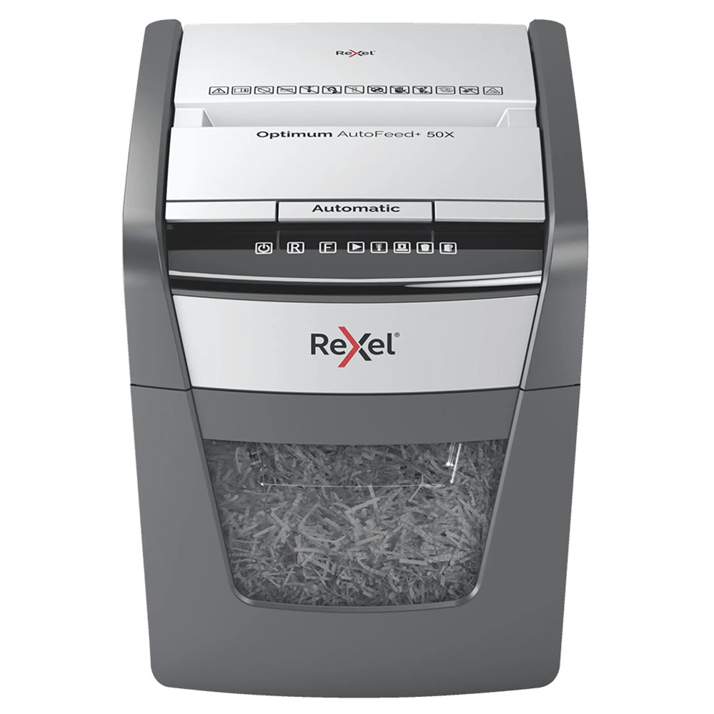 REXEL Distruggidocumenti Optimum AutoFeed+ 50X, frammenti, 50 fogli