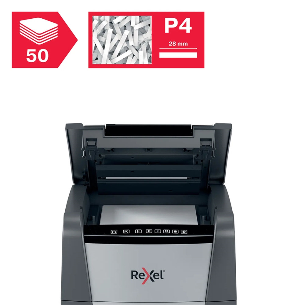 REXEL Distruggidocumenti Optimum AutoFeed+ 50X, frammenti, 50 fogli