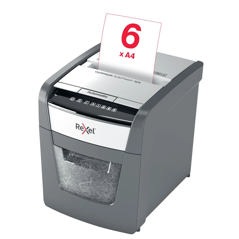 REXEL Distruggidocumenti Optimum AutoFeed+ 50X, frammenti, 50 fogli